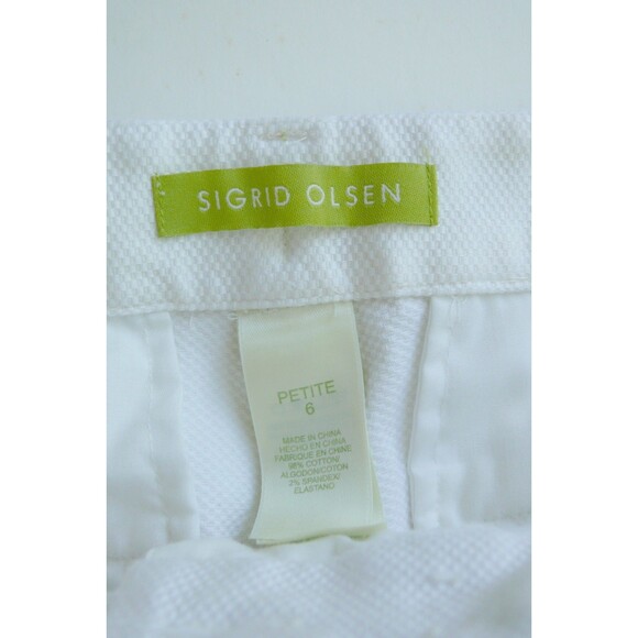 Sigrid Olsen Wide Leg cropped Pants capris Size 6 PETITE white (30x22) - Picture 3 of 5